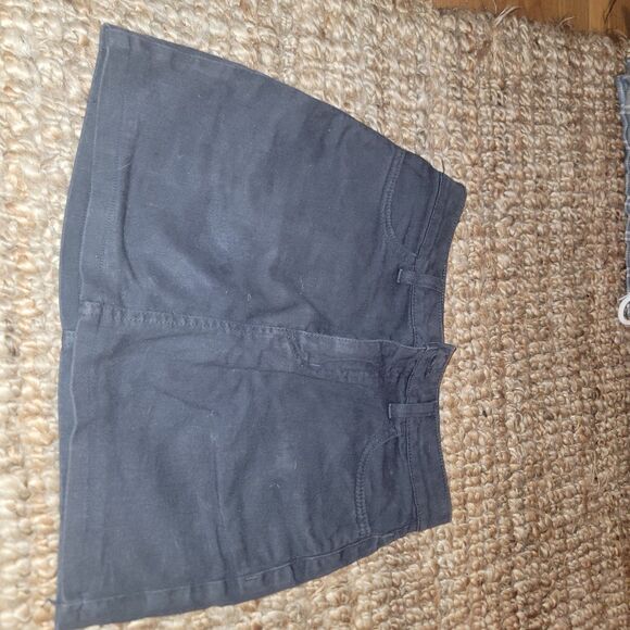 DENIM American Apparel Charcoal Grey Denim mini skirt Small Y2K Hipster - Picture 11 of 16
